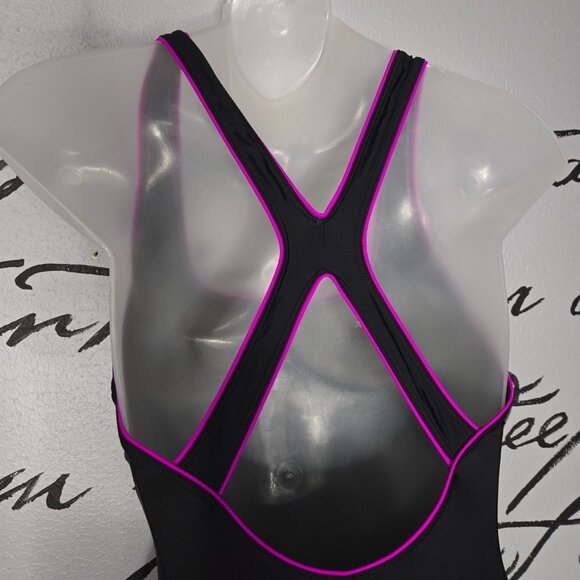 Speedo Women's, Racerback Athletic Training One Piece Swimsuit, Black, 6 - Picture 6 of 8